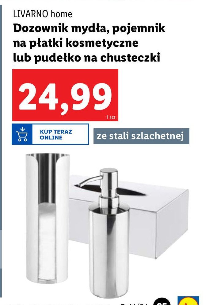 Pojemnik na płatki kosmetyczne LIVARNO HOME promocja w Lidl