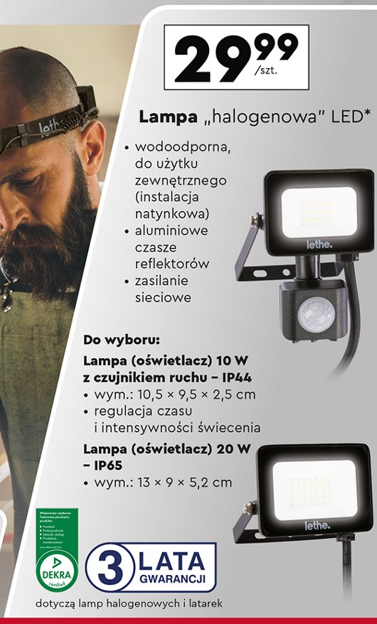 Lampa led 20 w Lethe promocja w Biedronka