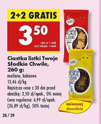 Ciastka listki kakaowe Twoje słodkie chwile promocja