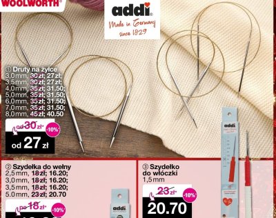 Szydełko do włóczki addi 1.5mm promocja w Woolworth