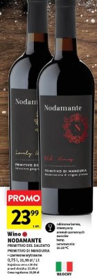 Wino NODAMANTE PRIMITIVO DI MANDURIA czerwone wytrawne promocja w Intermarche