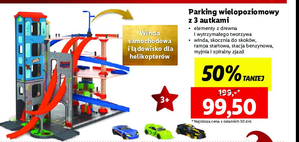 Parking wielopoziomowy z 3 samochodzikami promocja