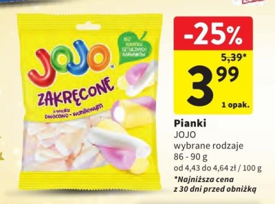 Pianki Jojo zakręcone wybrane rodzaje promocja w Intermarche