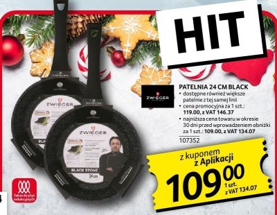 Patelnia Zwieger Black Stone 24 cm promocja w Selgros