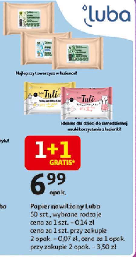 Papier nawilżany woda rumiankowa Luba promocja w Auchan