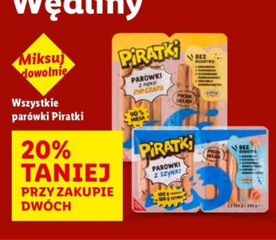 Parówki Piratki wszystkie rodzaje promocja w Lidl