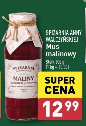 Mus maliny z miodem i cytryną Spiżarnia anny walczyńskiej promocja w Aldi