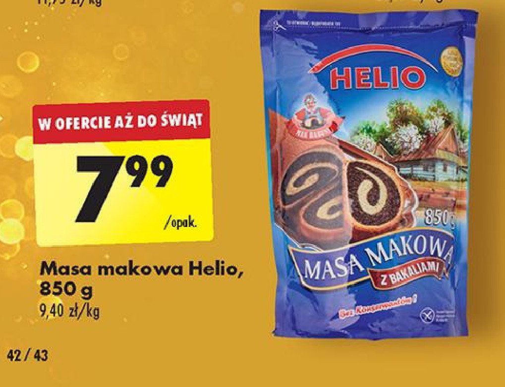 Masa makowa z bakaliami Helio promocja