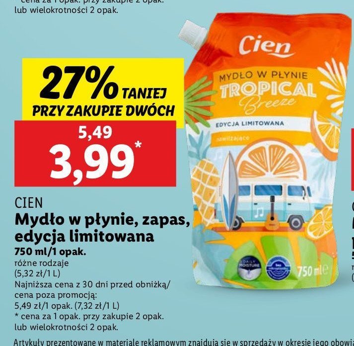 Mydło w płynie tropical breeze Cien promocja