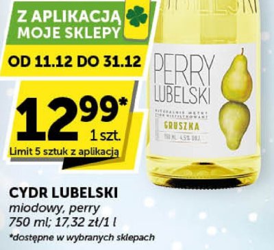 Cydr Lubelski miodowy perry promocja w Groszek