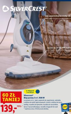 Mop parowy Silvercrest 2 w 1, 1500 W promocja w Lidl