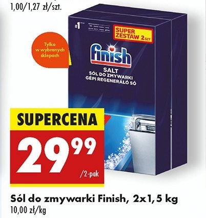 Sól do zmywarki 5 x power Finish classic promocja w Biedronka