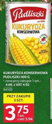 Kukurydza konserwowa Pudliszki 400g promocja w Selgros