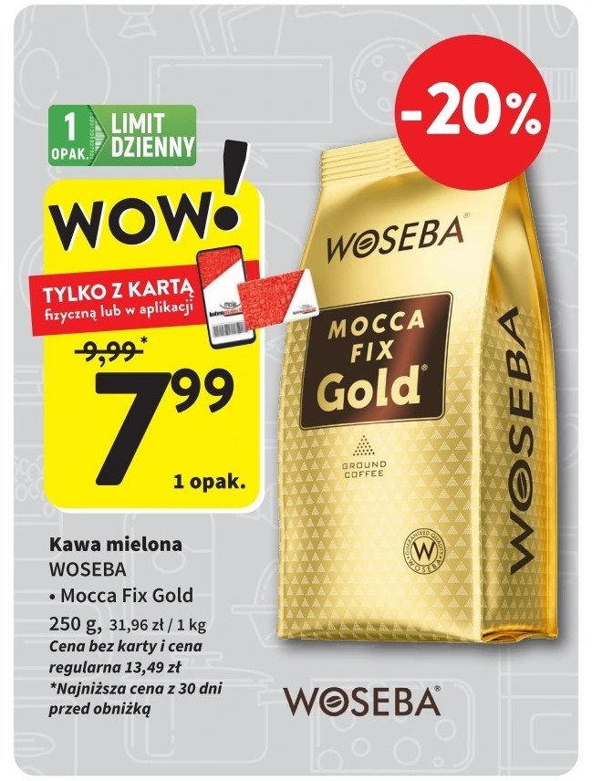 Kawa Woseba mocca fix gold promocja w Intermarche