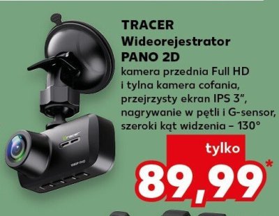 Rejestrator PANO 2D kamera przednia Full HD tylna kamera cofania, przejrzysty ekran IPS 3", nagrywanie w pętli i G-sensor, szeroki kąt widzenia - 150° promocja w Kaufland