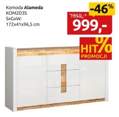 Komoda Alameda KOM2D3S promocja w Black Red White