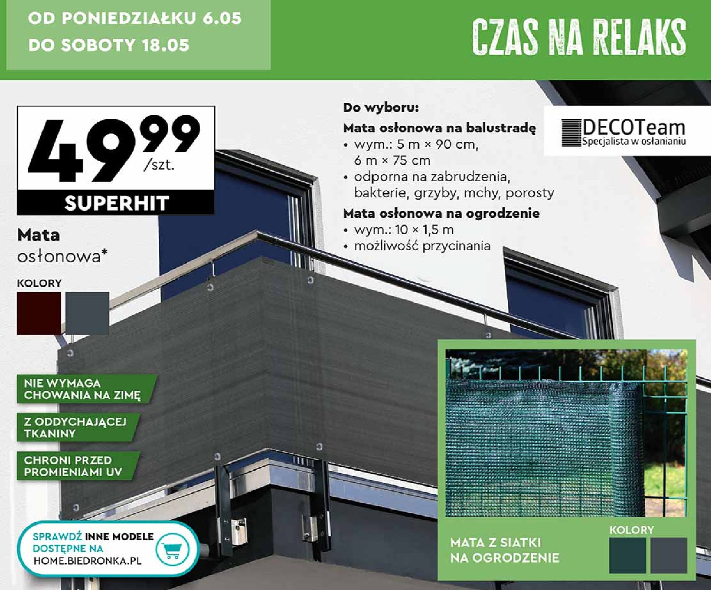 Mata balkonowa 0.9 x 5 m promocja