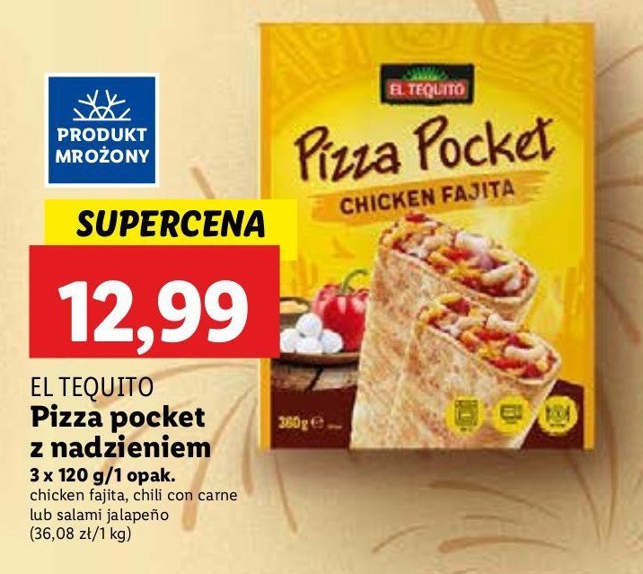 Pizza pocket chilli con carne El tequito promocja