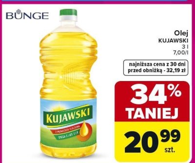 Olej kujawski 3 l 7,00/l promocja w Carrefour Market