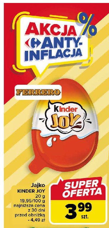 Jajko z niespodzianką Kinder promocja w Carrefour