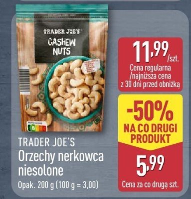 Orzechy nerkowca niesolone  promocja w Aldi