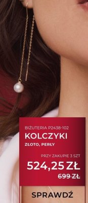 Kolczyki złoto, perły P2438-102 promocja w Briju