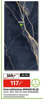 Gres szkliwiony ARMANI BLUE promocja w Leroy Merlin