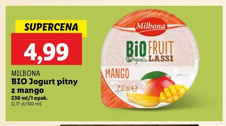 Jogurt mango lassi Milbona promocja