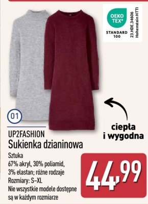 Sukienka dzianinowa UP2FASHION Sukienka dzianinowa promocja w Aldi