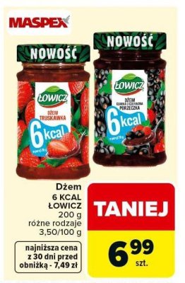 Dżem 6 KCAL Łowicz truskawka 200g promocja w Carrefour Market