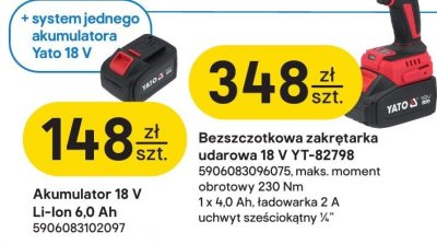 Akumulator Yato 18V Li-Ion 6.0 Ah promocja w Castorama