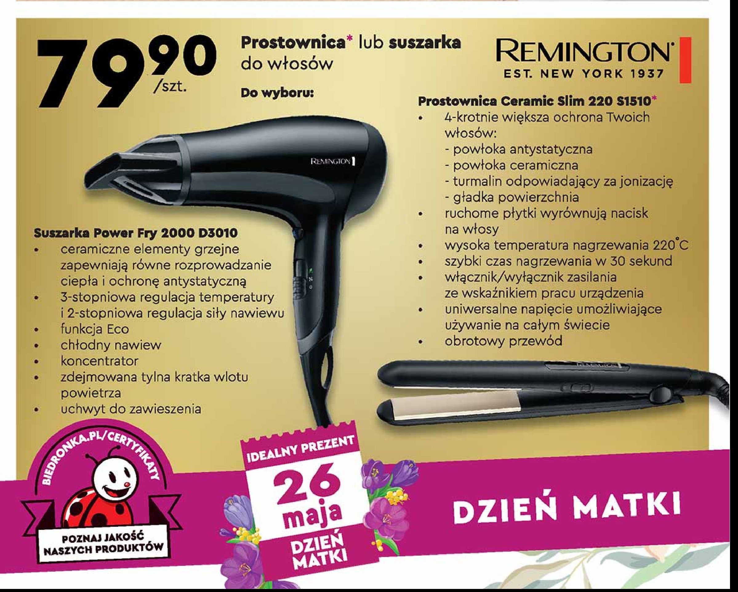 Suszarka do włosów power dry 2000 d3010 Remington promocja