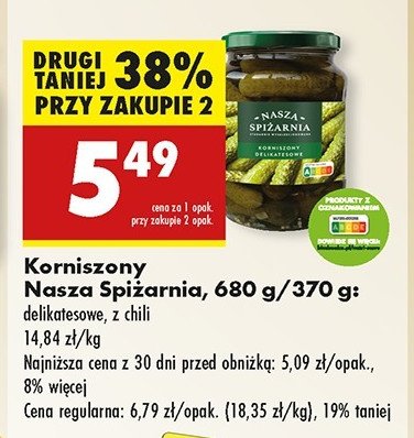 Korniszony Nasza spiżarnia promocja w Biedronka