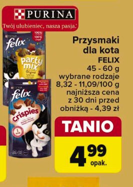 Karma dla kota wołowina-kurczak Purina felix crispies promocja