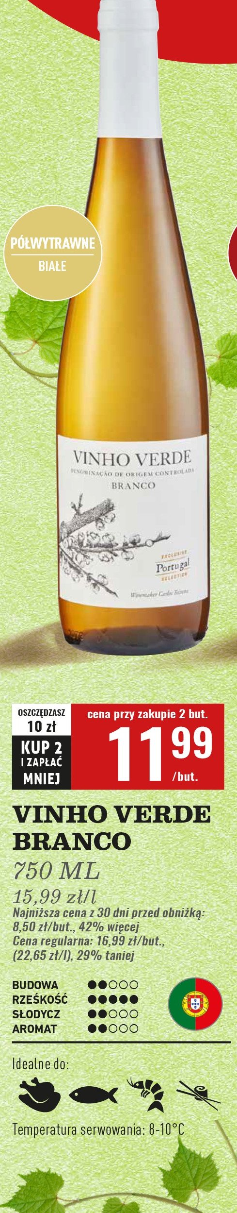 Wino VINHO VERDE BRANCO promocja