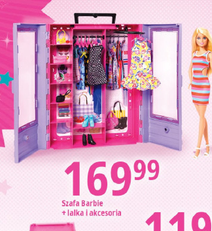 Lalka barbie + szafa z akcesoriami promocja