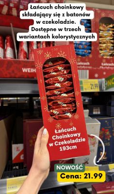 Łańcuch choinkowy w czekoladzie  promocja w Kaufland