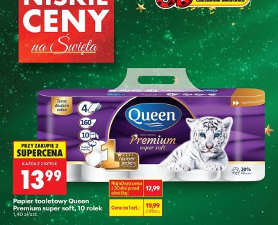 Papier toaletowy Queen Premium super soft 4 warstwy promocja w Biedronka