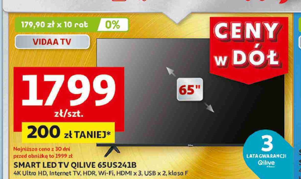 Telewizor 65" 65us241b Qilive promocja