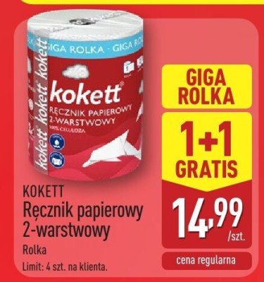 Ręcznik papierowy 2-warstwowy KOKETT Giga Rolka promocja w Aldi