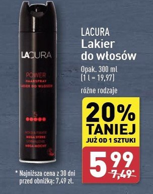 Lakier do włosów power Lacura promocja