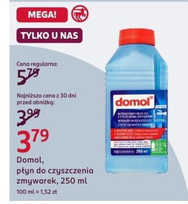 Płyn do czyszczenia zmywarek Domol promocja w Rossmann