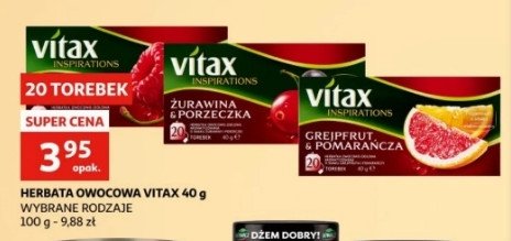 Herbata malina Vitax inspirations promocja