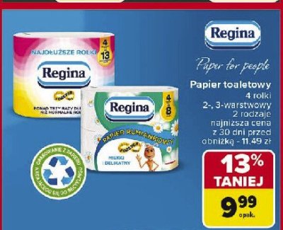 Papier toaletowy rumiankowy Regina promocja