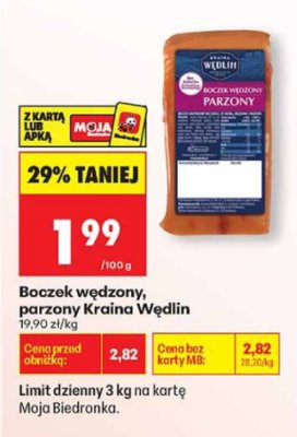 Boczek parząsty parzony Kraina Wędlin promocja w Biedronka