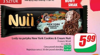 Lód new york cookies & cream Nuii promocja