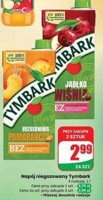 Napój niegazowany jabłko-wiśnia Tymbark promocja