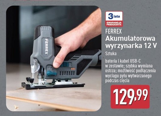 Wyrzynarka akumulatorowa 12v Ferrex promocja w Aldi