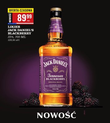 Likier JACK DANIEL'S BLACKBERRY 35%, 700 ML promocja w Biedronka