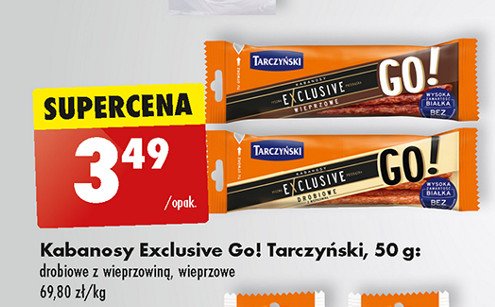 Kabanosy drobiowe Tarczyński exclusive go! promocja